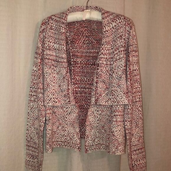 Target Sweaters - Target M Open Front Knit Shawl Jacket Style Cardigan Ivory Burgundy Rust